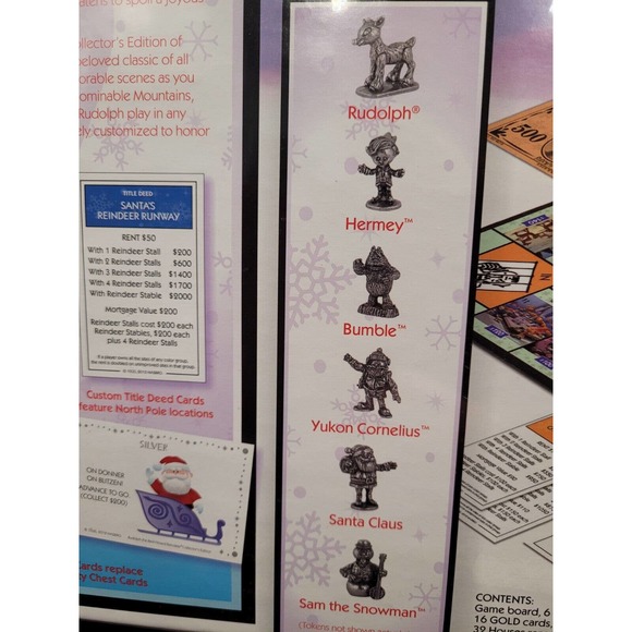 Rudolph Red Nosed Reindeer Monopoly Collectors Edition Hasbro 2012 USAOPOLY NOS - Picture 10 of 15